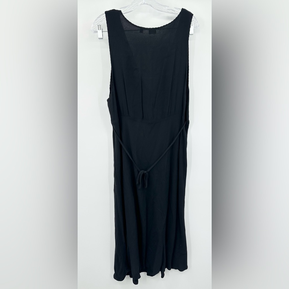 Aritzia Wilfred Black Orchestra Midi Dress Deep V-Neck Size 2X - Picture 3 of 4